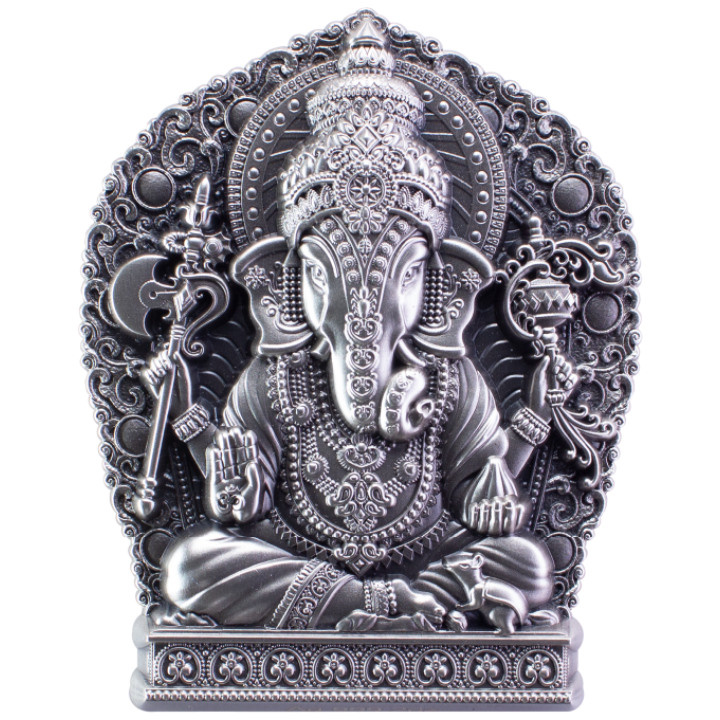 Ganesha 2 oz Silber 2023 Stackable Ultra High Relief Antiqued