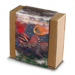 Niue: Impact Moments - Meteorite colorato 2 once d'argento 2021 Alto rilievo Finitura antica