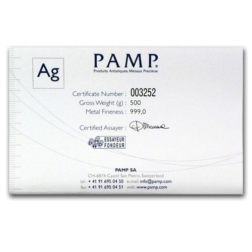 500 gram Silberbarren Pamp Fortuna