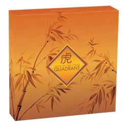 Tuvalu: Rok tygra Quadrant barevný 1 unce stříbra 2022 Proof