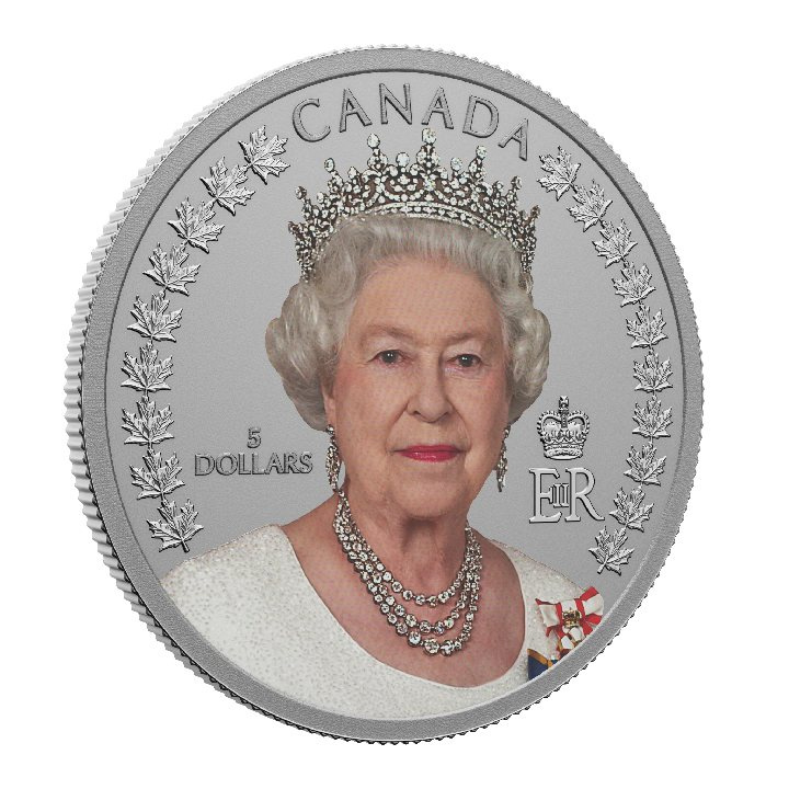 Canada: A Portrait of Queen Elizabeth II coloured $5 Silber 2022 Proof Coin