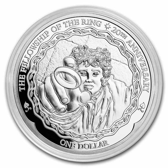 El Señor de los Anillos: La Comunidad del Anillo - Frodo 20 Aniversario de la película 1 oz Plata 2021