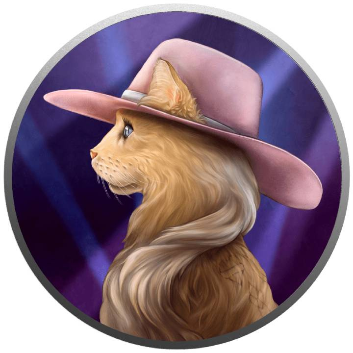 Niue: Pets on Music Style - Romance coloured $1 Silver 2021 Prooflike