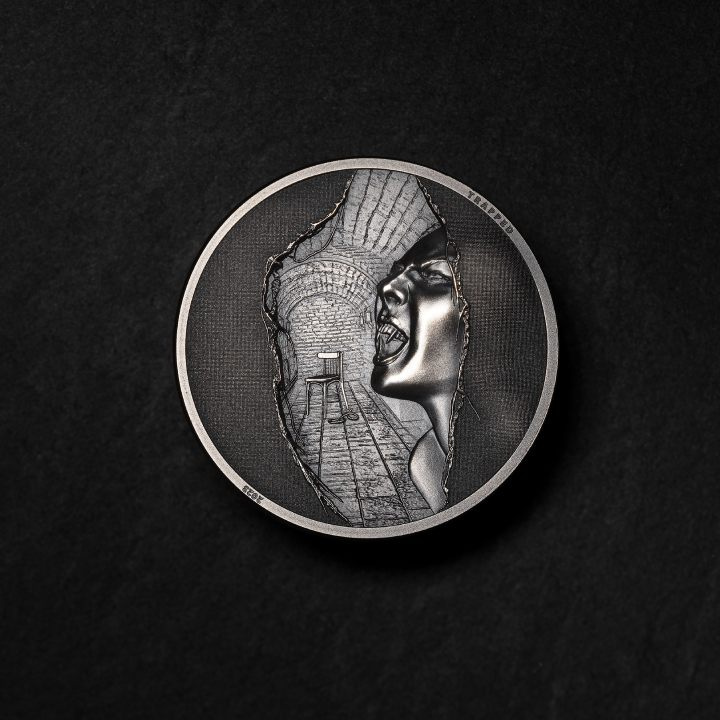 Cookovy ostrovy: Trapped - Escape 1 unce stříbra 2023 High Relief Antiqued Coin