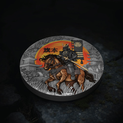 Niue: Hatamoto koloriert/vergoldet 2 Unzen Silber 2025 Antiqued Coin