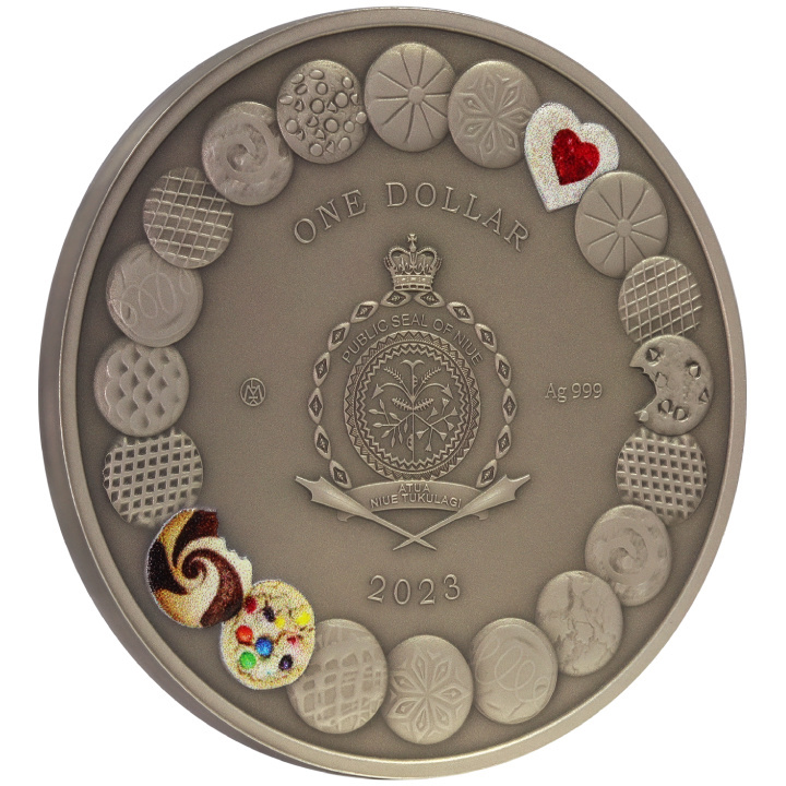 Niue: Fiabe - Hansel e Gretel colorata $1 Argento 2023 Moneta ad alto rilievo anticato