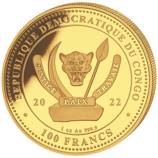 Zestaw 4 monet Congo: World‘s Wildlife - The Bear Złoto 2022 Proof