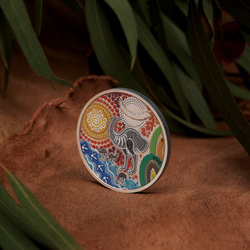 Emu Utingat moneda de plata de 2 onzas coloreada 2025 Antiqued Coin