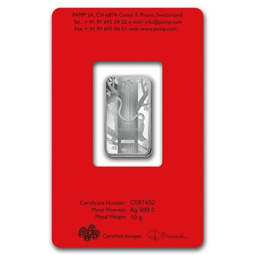 10 gram Bar Silber Lunar Jahr des Affen