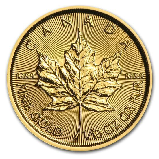 Foglia d'acero canadese 1/10 oncia d'oro 2016