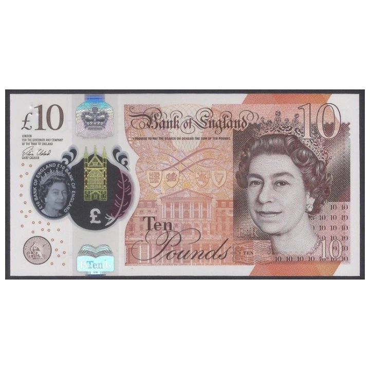 Bancnot de 10 Lire Sterline Britanice - Regina Elisabeta a II-a 100 buc. Circulat