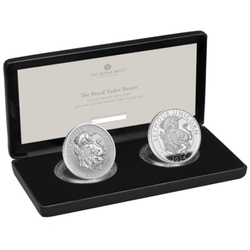 The Royal Tudor Beasts - The Seymour Unicorn & Reverse Frosted 2 Coin Set Proof 2024