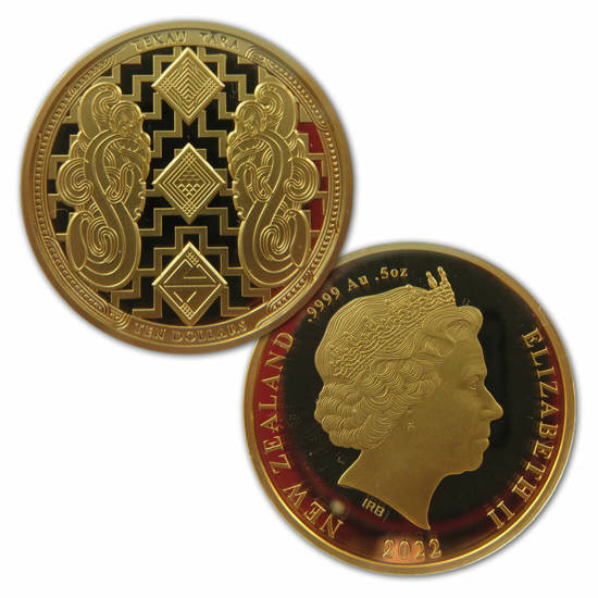 2 érme szett Tane Mahuta 2 x 1/2 uncia arany 2022 Proof