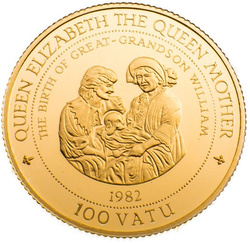 Vanuatu királynő anya 100 vatu 1997 Proof