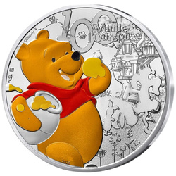 Moneta d'argento Disney - Winnie the Pooh colorata Argento Ag. 333 10 Euro 2026