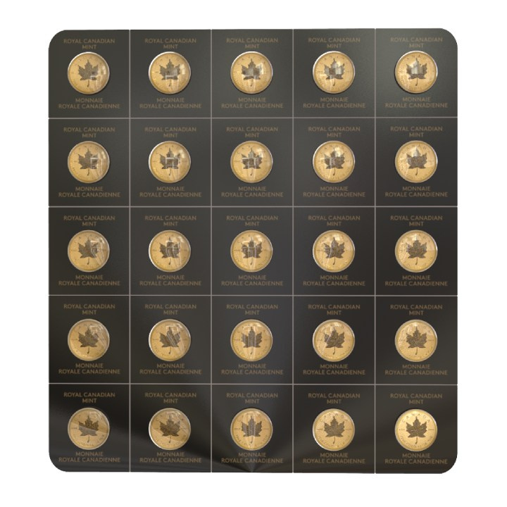 Kanadský javorový list 25 x 1 gram zlata 2023