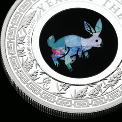 Perth Mint : Lunar III - Année du lapin 1 once d'argent 2023 Proof Opal