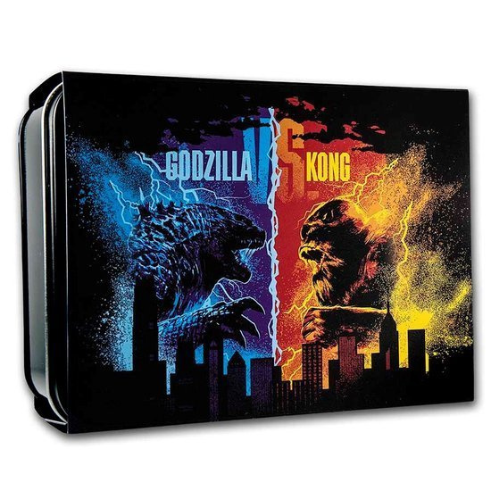 Niue: Set di 2 monete d'argento Godzilla vs. Kong colorato 2021