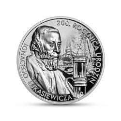 200. Rocznica urodzin Ignacego Łukasiewicza 10 zł Srebro 2022 Proof High Relief 