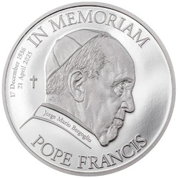 Isole Cook: In Memoriam Papa Francesco 1 oncia d'argento 2025 Proof