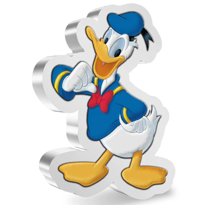 Niue: Disney - Donald Duck coloured 1 oz Silver 2021 Proof Shaped Coin
