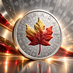 Silver Coin Silver Maple Leaf Colorized 1 oz Silver 2026 Reverse Proof Ultra High Relief