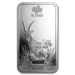 Barra de Plata de 1 oz Serie Lunar Año de la Cabra