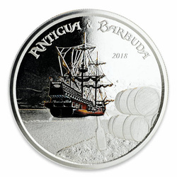 Antigua & Barbuda: Rum Runner colored 1 oz Silver 2018 Proof