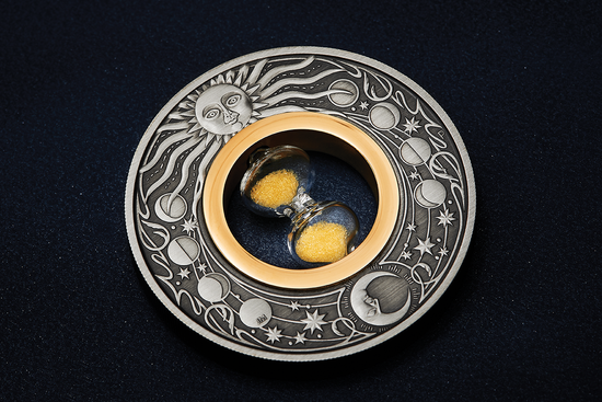 Tuvalu Reloj de Arena 2 onzas Plata 2021 Moneda Antigua