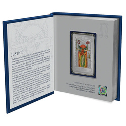 Niue: Tarot Cards – Justice barevná 1 unce stříbra 2023 Proof