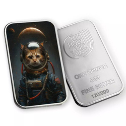 Sztabka The Holy Land Mint - Human Cats - Cosmo kolorowana 1 uncja Srebra 2025