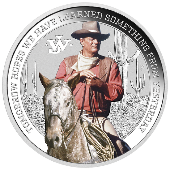 Tuvalu: John Wayne colorato 1 oncia d'argento 2022