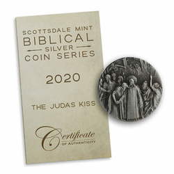 Niue: Biblical - The Judas Kiss 2 oz Silver 2020 Proof Antiqued Coin