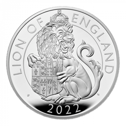 The Royal Tudor Beasts: Leone d'Inghilterra 5 once d'argento 2022 Proof