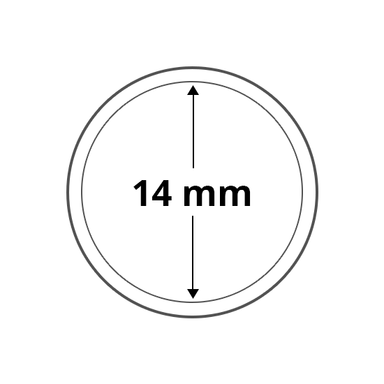 Capsulă din plastic pentru monedă 14 mm 10 bucăți