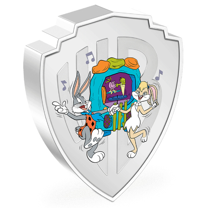 Niue: Looney Tunes Mashups - Flintstones coloured 2 oz Silver 2023 Proof
