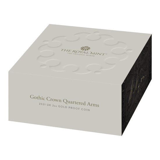 A gótikus korona négyes címer 2 uncia arany 2021 Proof