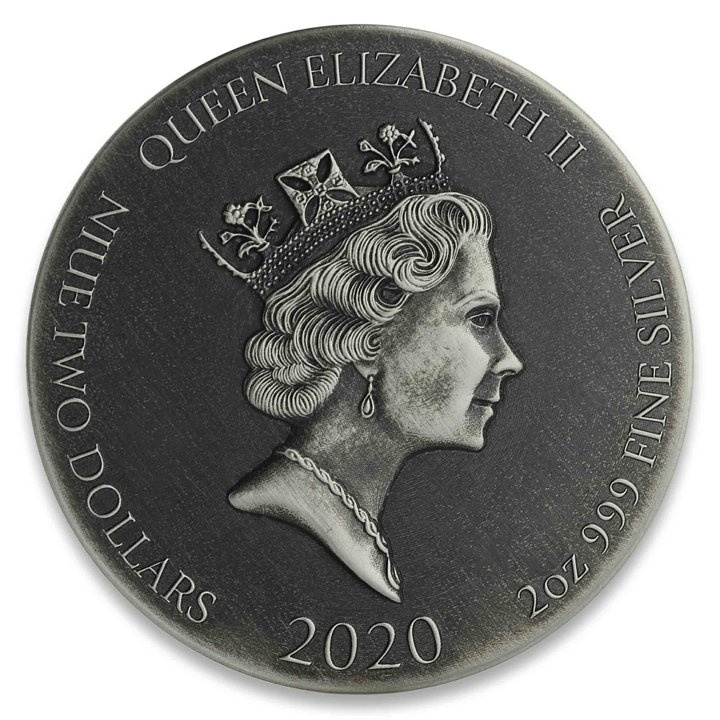 Niue: Biblico - Gesù che cammina sul mare 2 once d'argento 2020 Proof Antiqued Coin