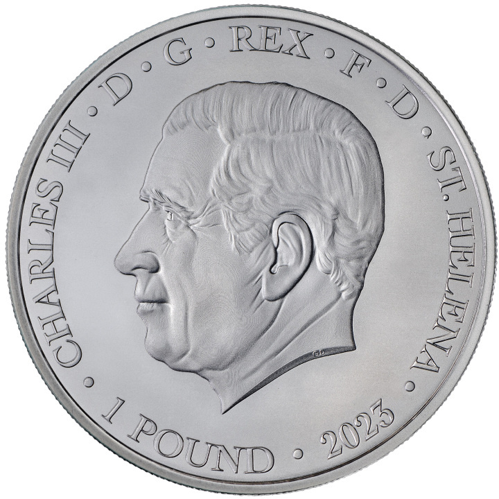 St Helena Modern US Trade Dollar 1 oncia d'argento 2023