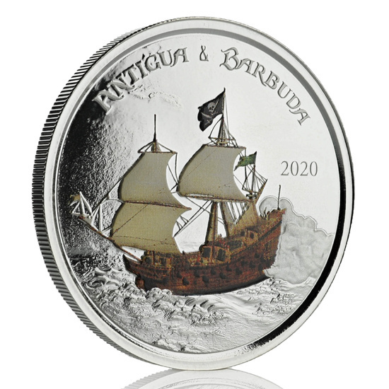 Antigua e Barbuda: Rum Runner colorato 1 oncia d'argento 2020 Proof