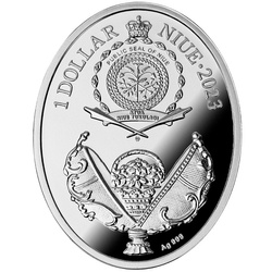 Niue: Fabergé Eggs - Jajo z girlandami kolorowane $1 Srebro 2023 Proof