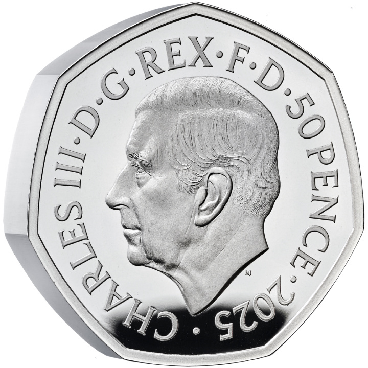 The 80th Anniversary of VE Day 50p Silver 2025 Proof Piedfort