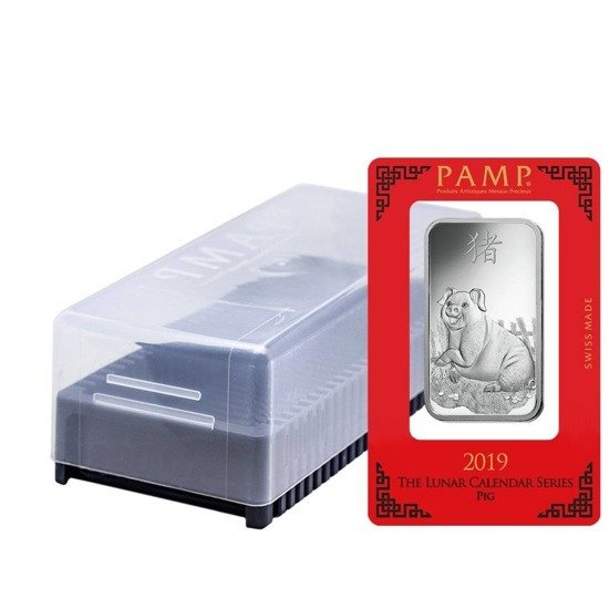 Barra de Plata de 1 onza Serie Lunar Año del Cerdo