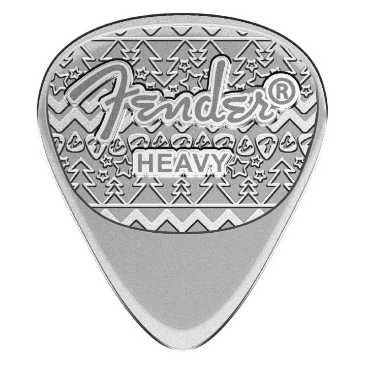 Pamp: Fender Holiday Guitar Pick 9,25 g Silber 2025 Reverse Proof
