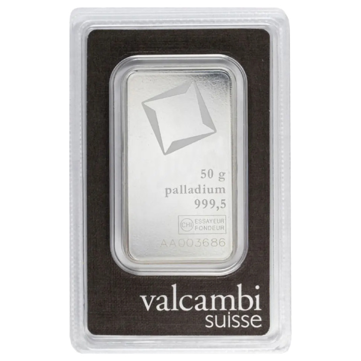Valcambi Barra de 50 gramos de Paladio