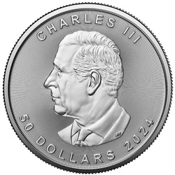 Feuille d'érable canadienne 1 once de platine 2024