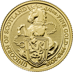 Bestie Królowej: Jednorożec Szkocji 1/4 uncji Złota 2018