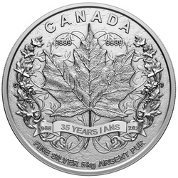 Canadian Maple Leaf - 35th Anniversary 5000 grams Silver 2023 Matte Proof