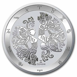 Tokelau: Zodiac Series - Bliźnięta 1 uncja Srebra 2022 (Milkspot) 