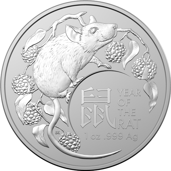 Royal Australian Mint: Jahr der Ratte 1 oz Silber 2020